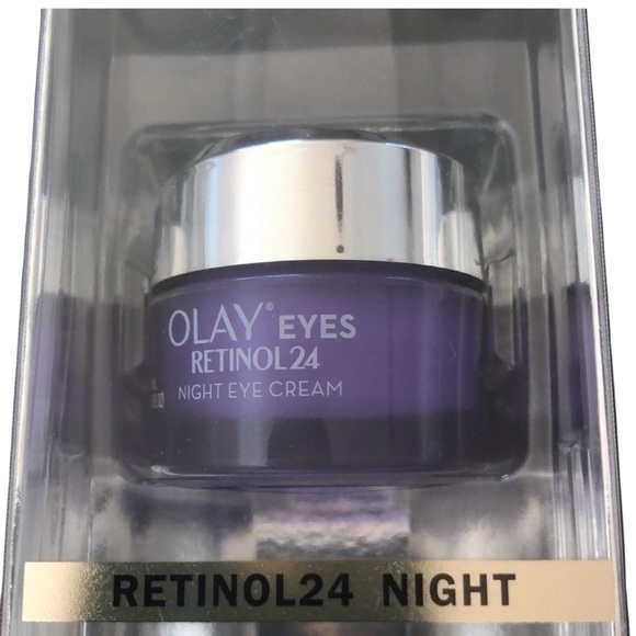 New In Box OLAY Eyes Retinol24 Night Cream in Purple Jar - Picture 2 of 4